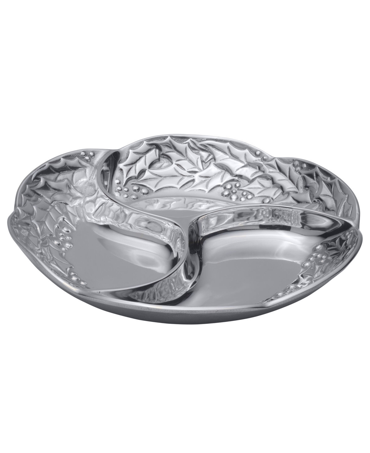 Shop Wilton Armetale Holly Berries Divided Server In Silver