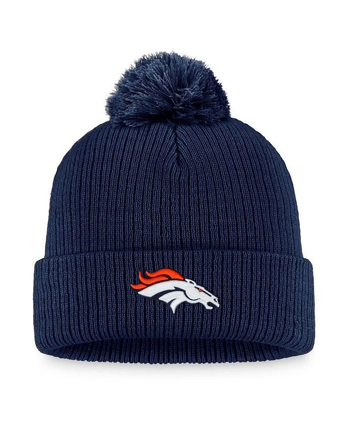 Fanatics Women's Navy Denver Broncos Logo Cuffed Knit Hat with Pom Macy's