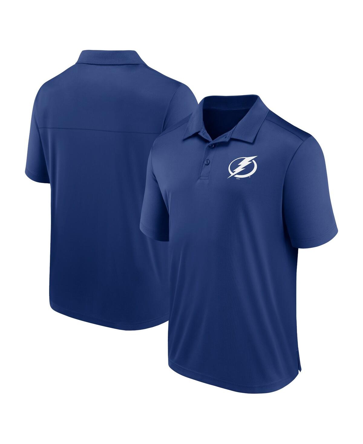 Shop Fanatics Men's  Blue Tampa Bay Lightning Left Side Block Polo Shirt