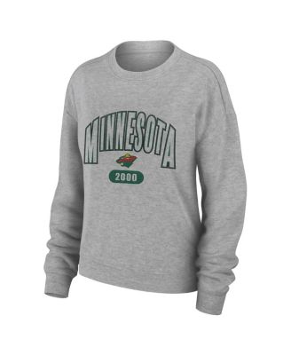 Women's Heather Gray Minnesota Wild Knit Long Sleeve Tri-Blend T-shirt and Pants Sleep Set