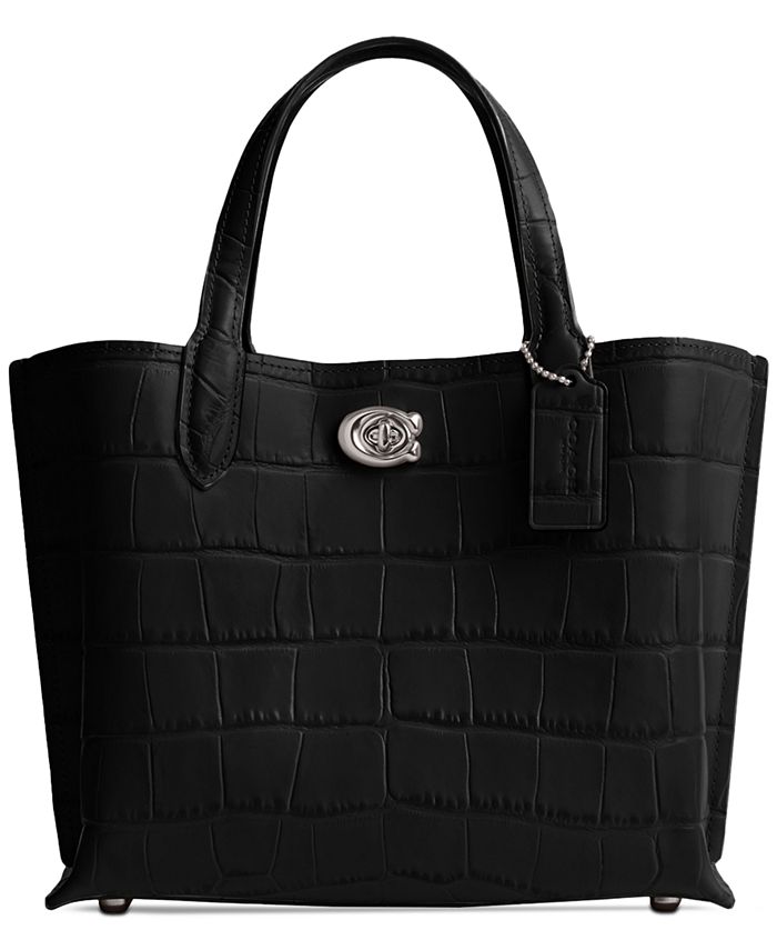 Embossed croc willow tote 24