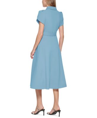 Women's Tulip-Sleeve Midi Shirtdress