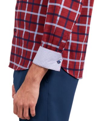 Men's Regular-Fit Windowpane Check Dress Shirt