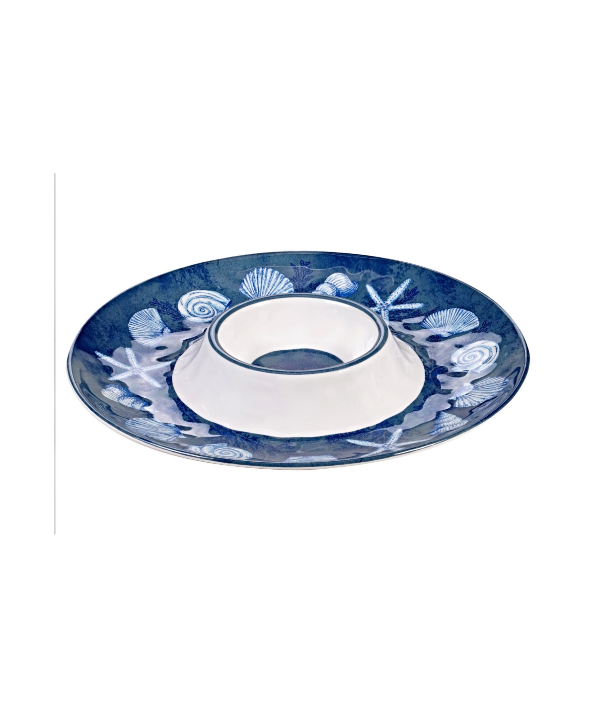 Certified International Oceanic Melamine 3-pc. Hostess Set In Dark Blue,white