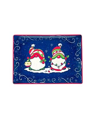 Holiday Magic Gnomes Rectangular Platter, 14" x 10"