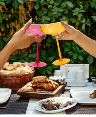 Glass European Style Martini Crystal Acrylic Glasses, Set of 6