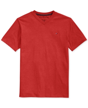 Tommy Hilfiger Toddler Boys Embroidered Logo Ribbed V-neck Tee In Bulls Eye