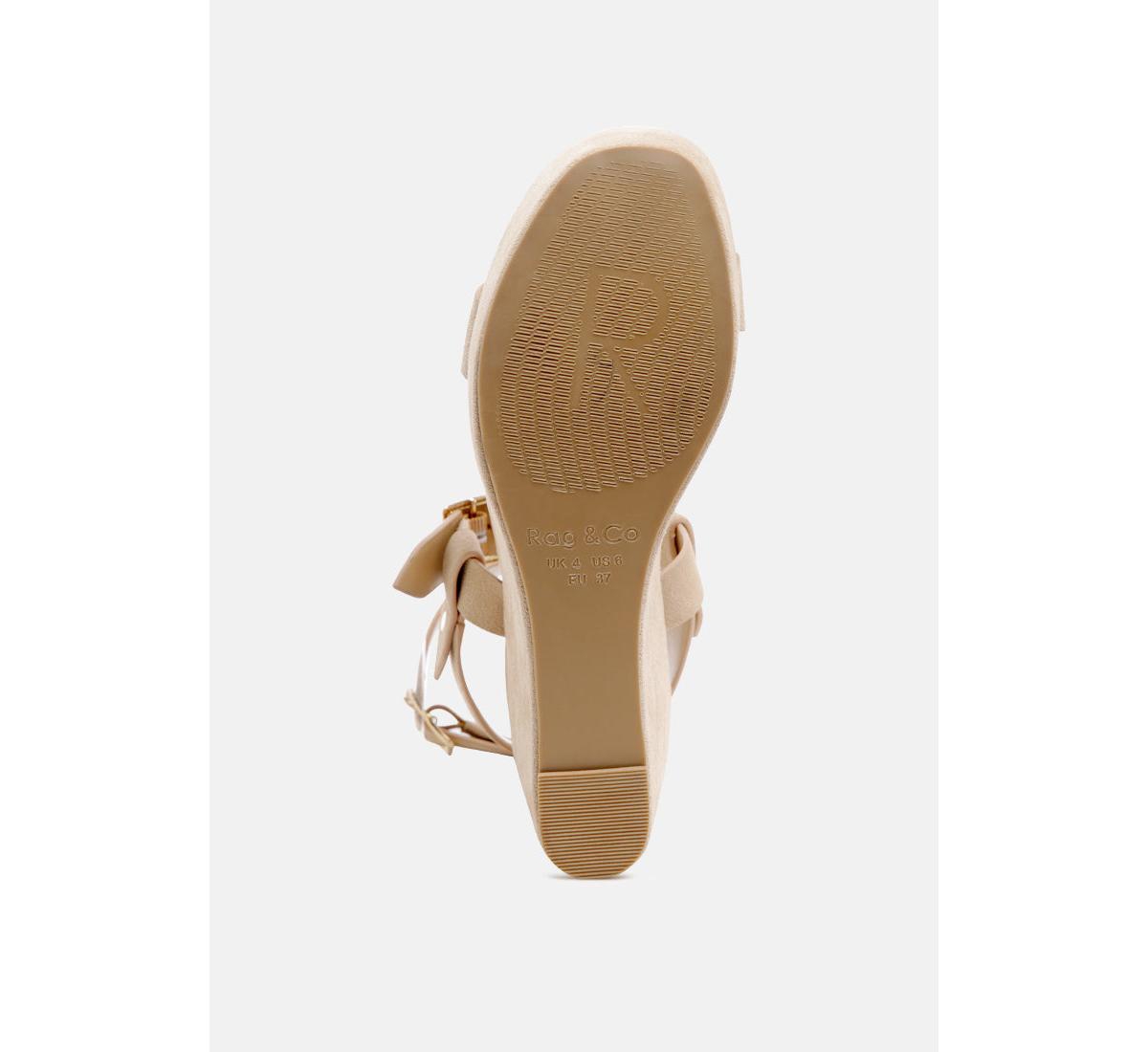 Rag & Co Portia Womens Leather Wedge Sandal
