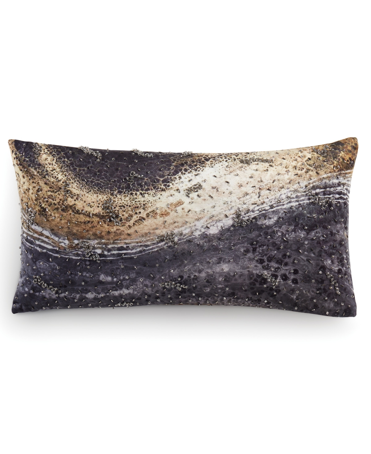 Donna Karan Home Galaxy Decorative Pillow, 11" X 22" In Charcoal