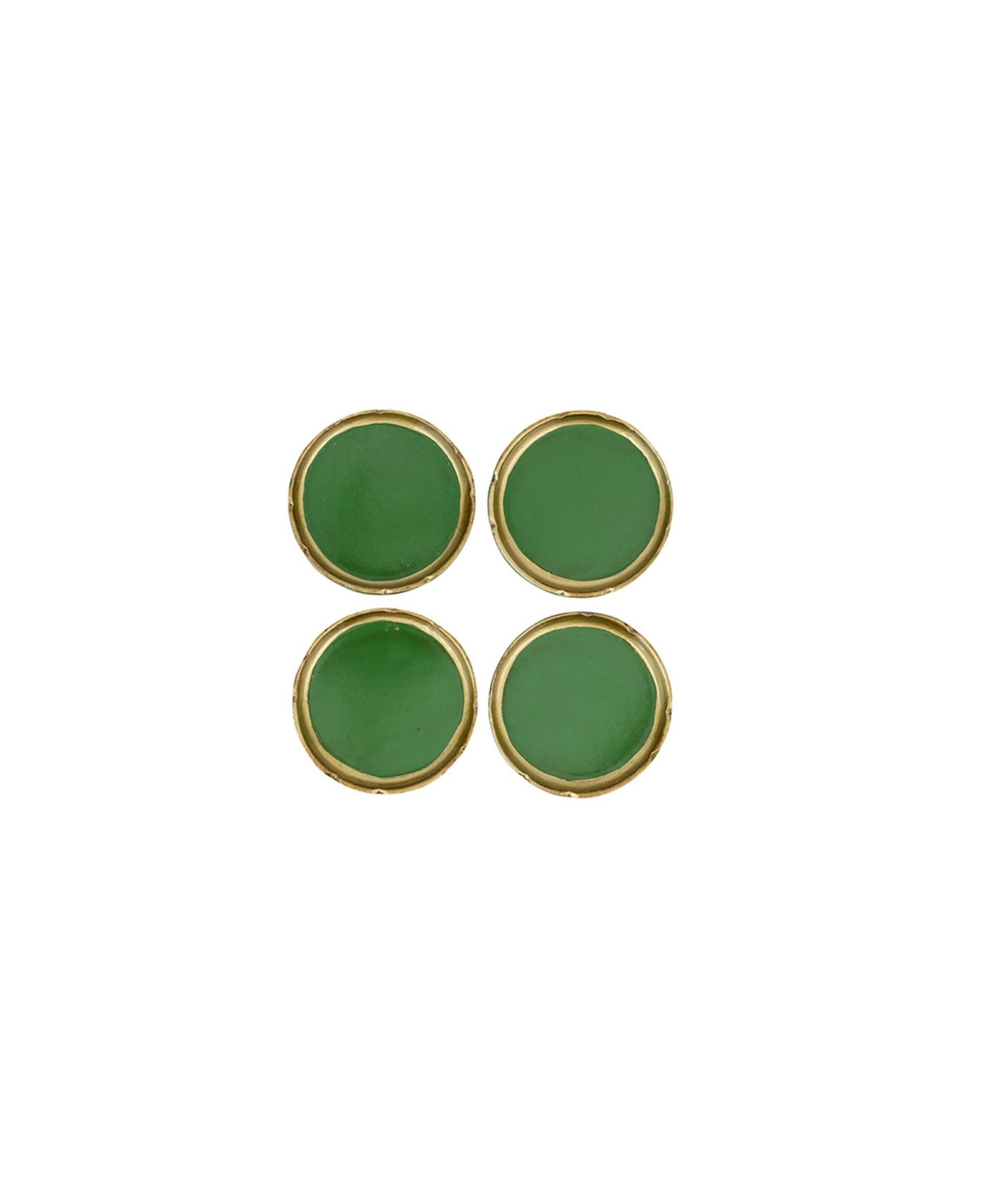 Vietri Florentine Wooden Accessories Coasters, Set Of 4 In Green