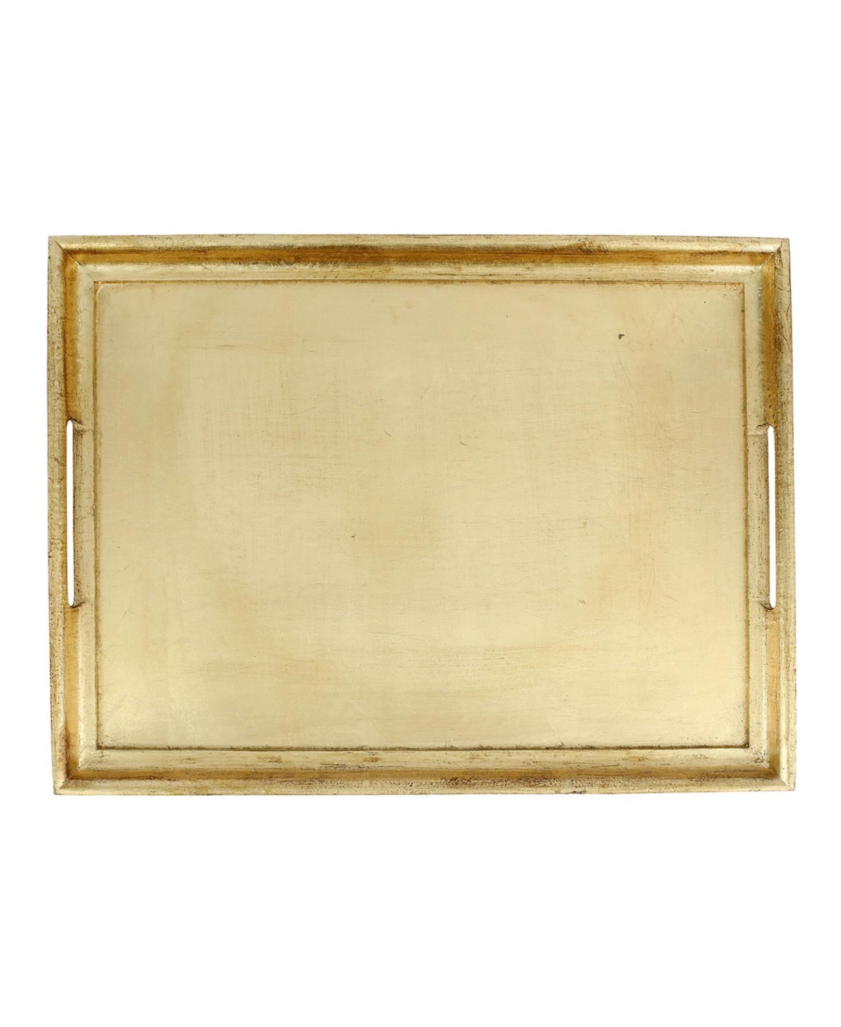 Vietri Florentine Wooden Accessories Large Rectangular Tray In Gold