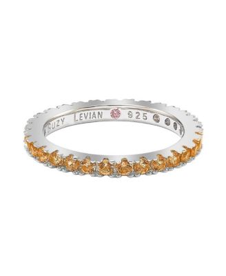 Suzy Levian Sterling Silver Thin Cubic Zirconia Eternity Band