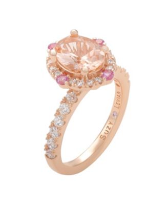 Suzy Levian Sterling Silver Cubic Zirconia Oval Ring