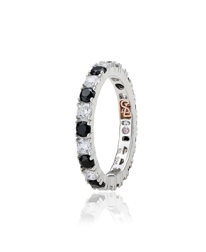 SUZY LEVIAN Sterling Silver Sapphire & Diamond Accent Eternity Band Ring