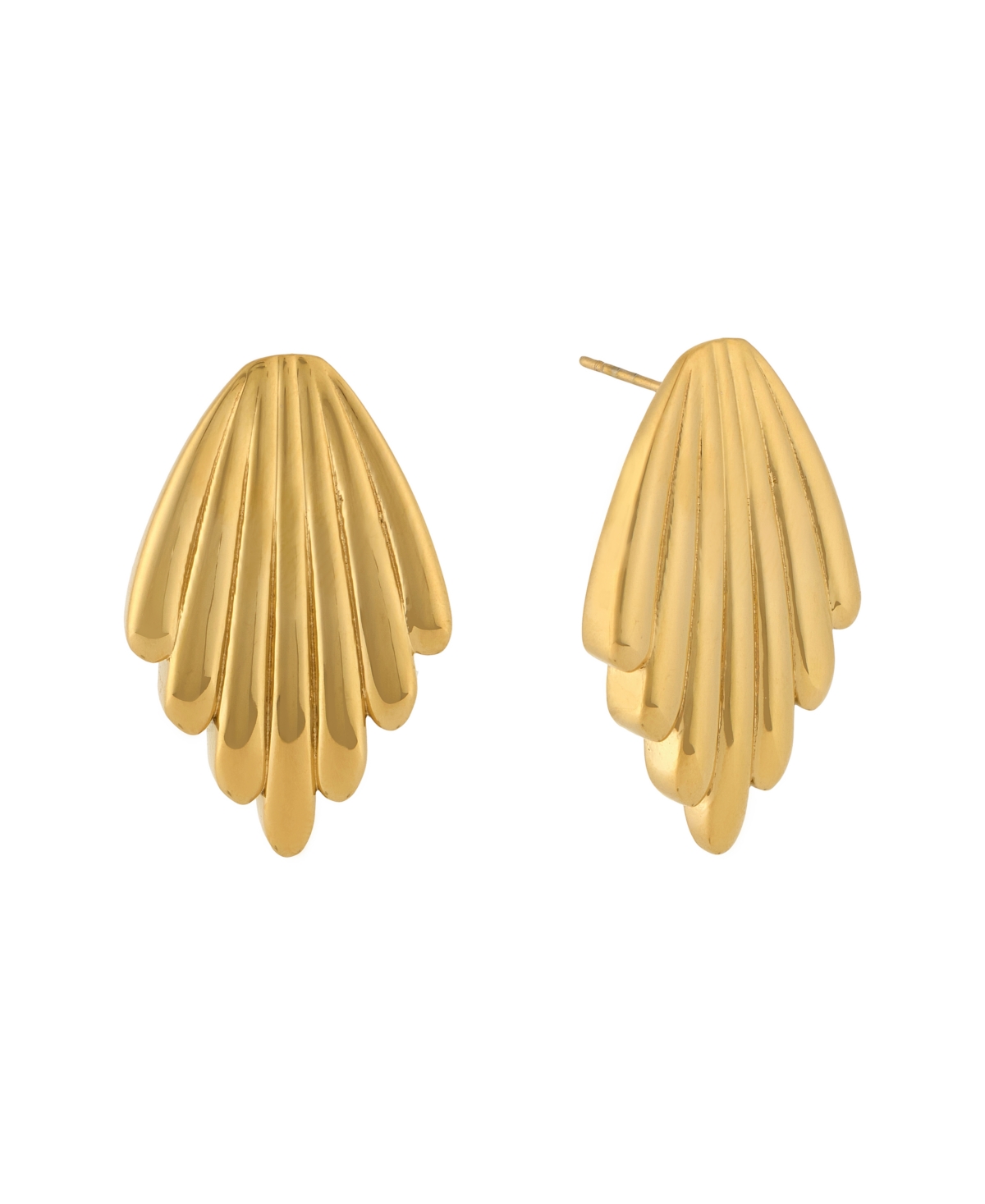 Stainless Steel 18K Gold Plated Trendy Piece Earrings - Gold
