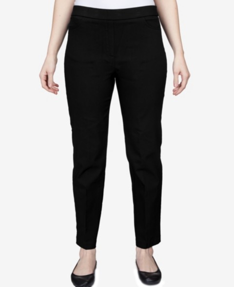 Женские брюки Alfred Dunner Petite Classics Tummy-Control Pull-On Straight-Leg Pants, Petite & Petite Short