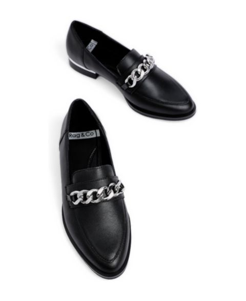 Женские туфли Rag & Co Pola Leather Horsebit, цвет: Чёрный