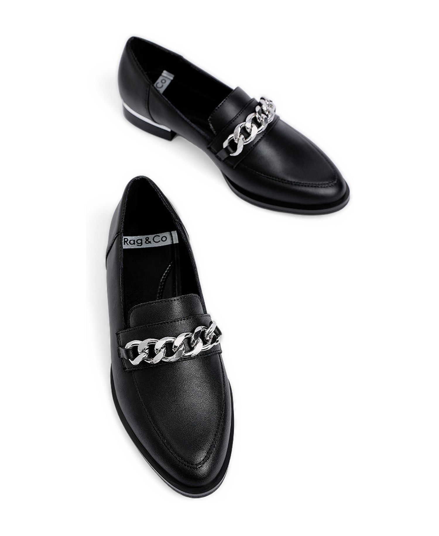 Rag and Co Womens Pola Leather Horsebit Loafers