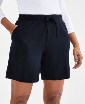 Petite Mid-Rise Drawstring Shorts