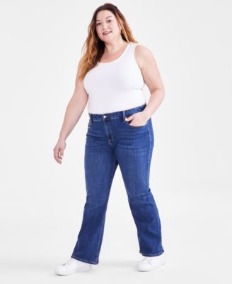 Plus Size Mid-Rise Curvy Bootcut Jeans, Exclusively at Macy's