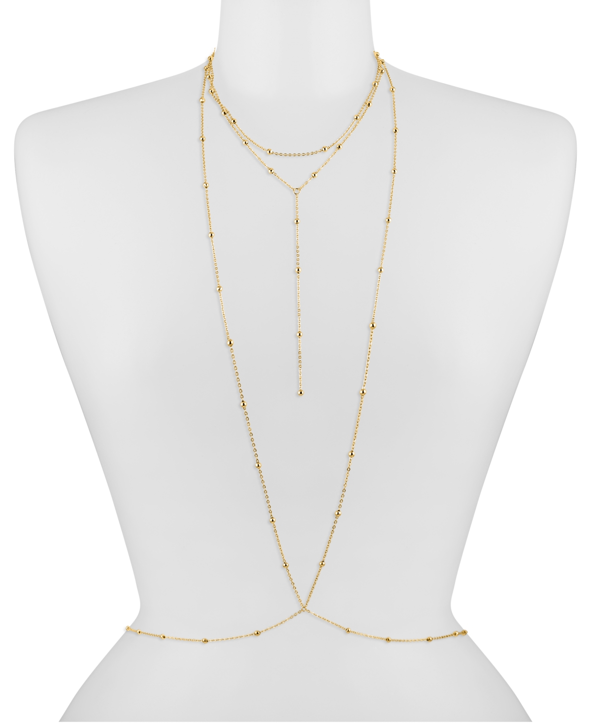 Oma The Label 18kPlated Dainty Bead Layered Body Chain - Gold