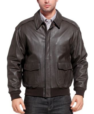 Men A-2 Leather Flight Bomber Jacket