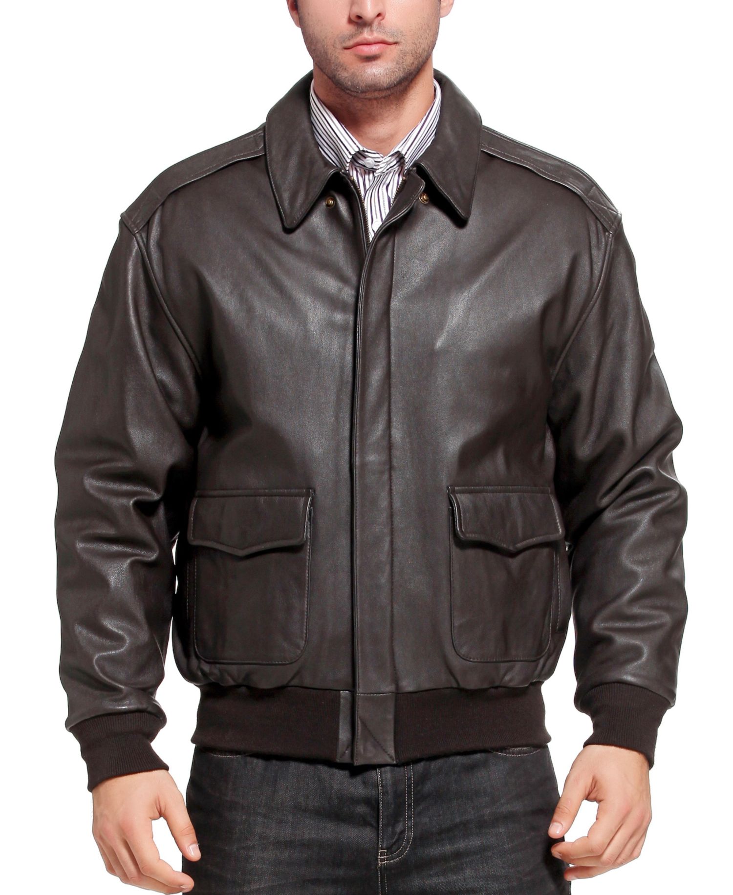 Men's A-2 Leather Flight Bomber Jacket