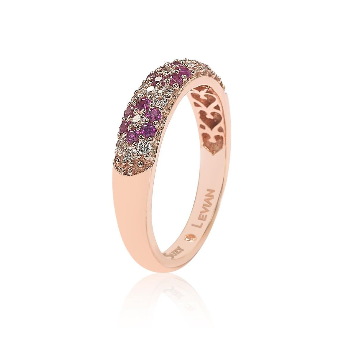 Suzy Levian New York Suzy Levian Sterling Silver Floral Cubic Zirconia Half Band Ring