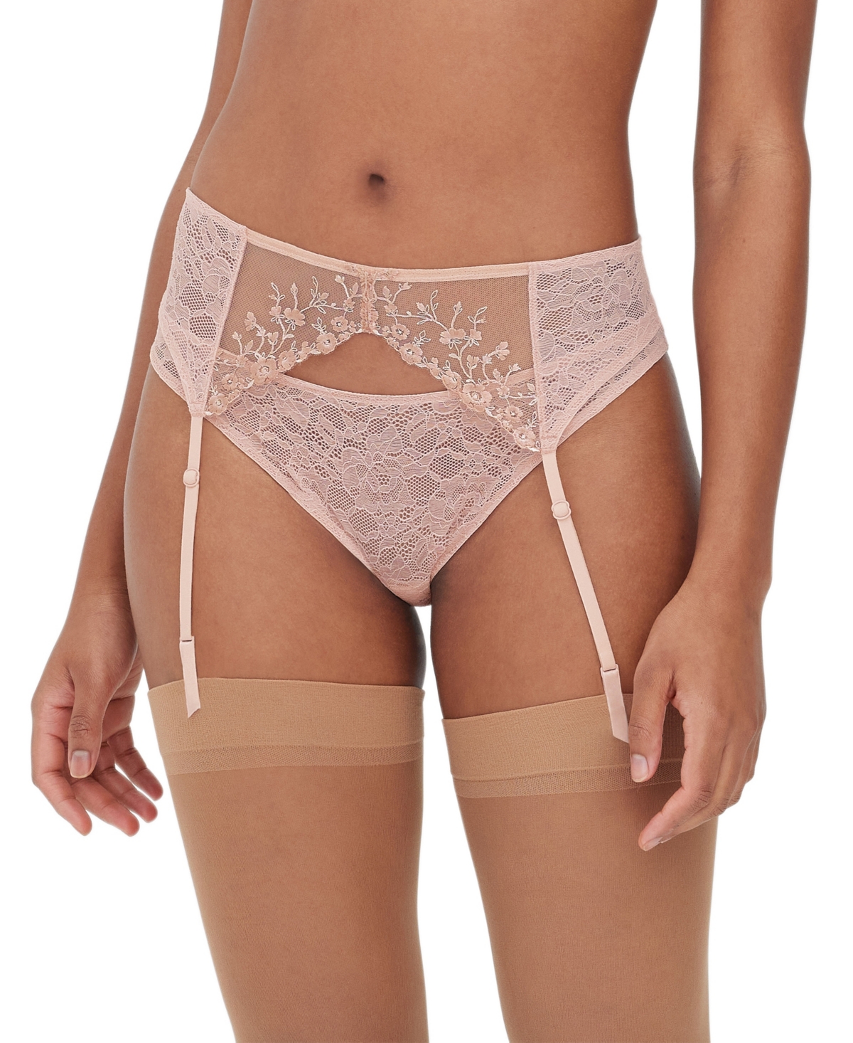 Women's Paradise Embroidered Floral Lace Garter Belt - Romance combo