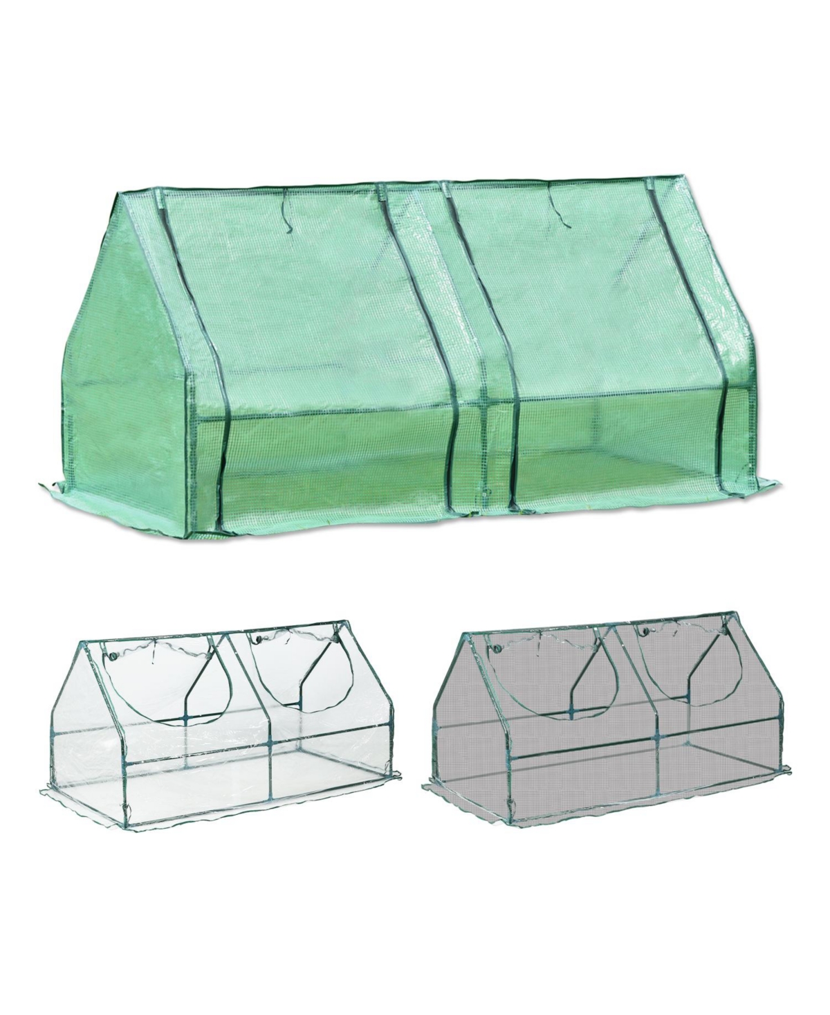 Outdoor 6' x 3 ' x 3' Portable House-Shaped Mini Greenhouse with Pe Cover Green - Green, transparent, black