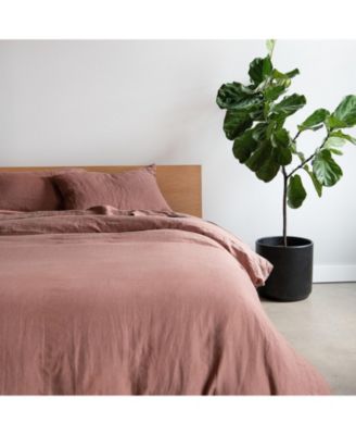 French Linen Garment Washed Breathable 3 Pc. Duvet Cover & Sham Set, Twin/Twin XL