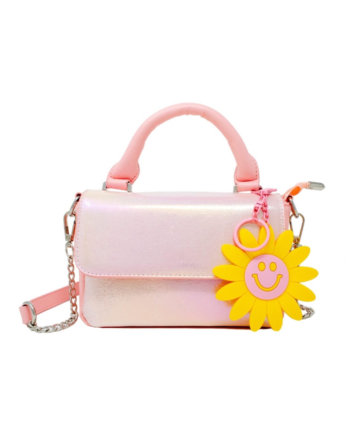 Tiny Treats + Zomi Gems Kids' Girl's Pink Shiny Baguette Handbag