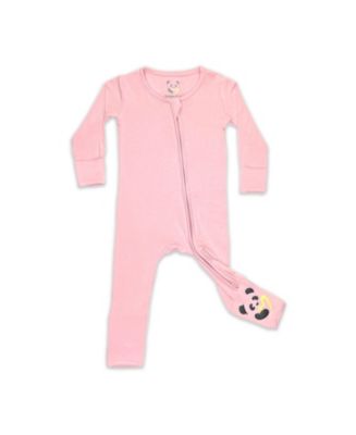 Bear Applique Footie Set - Dusty Pink main image 0