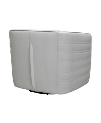 Melanie 31" Swivel Genuine Leather Barrel Chair