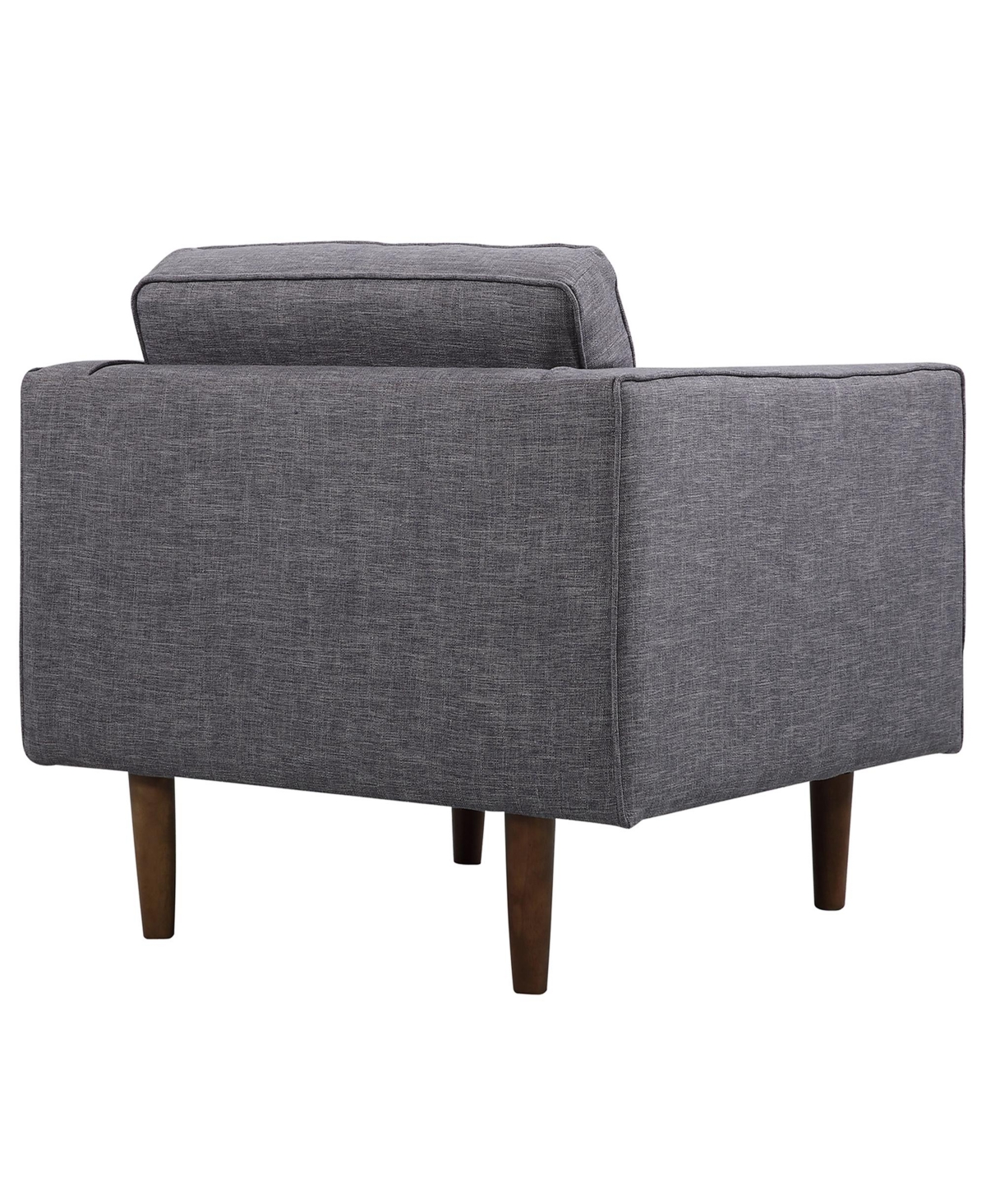 Shop Armen Living Element 32" Linen And Walnut Legs In Mid-century Modern Chair In Dark Gray