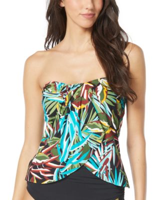 Vince Camuto - Women's Printed Draped Tankini Top