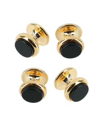 Trafalgar Sutton Tuxedo Stud Set Genuine Onyx (4 piece set) - 24k gold with genuine onyx