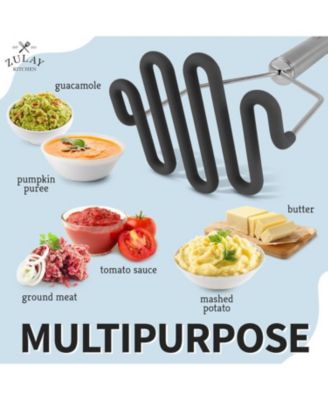 Non-Scratch Potato Masher Kitchen Tool - Durable Stainless Steel Mashed Potatoes Masher