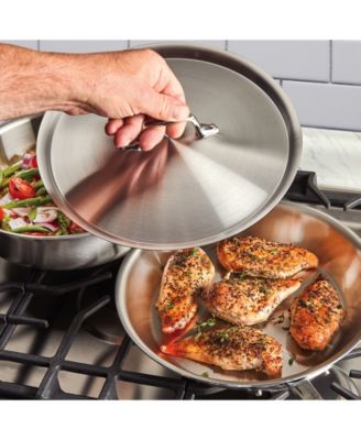 All Clad Tri-Ply Stainless Steel 10" Covered Fry Pan 