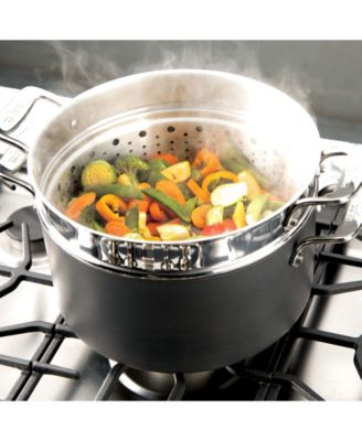 Essentials Hard Anodized Nonstick Cookware, Stockpot with Multi-Purpose Insert and Lid