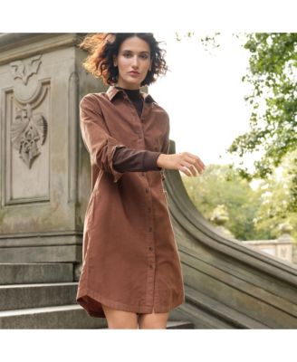 Women's Pinwale Cord Button Front Dress