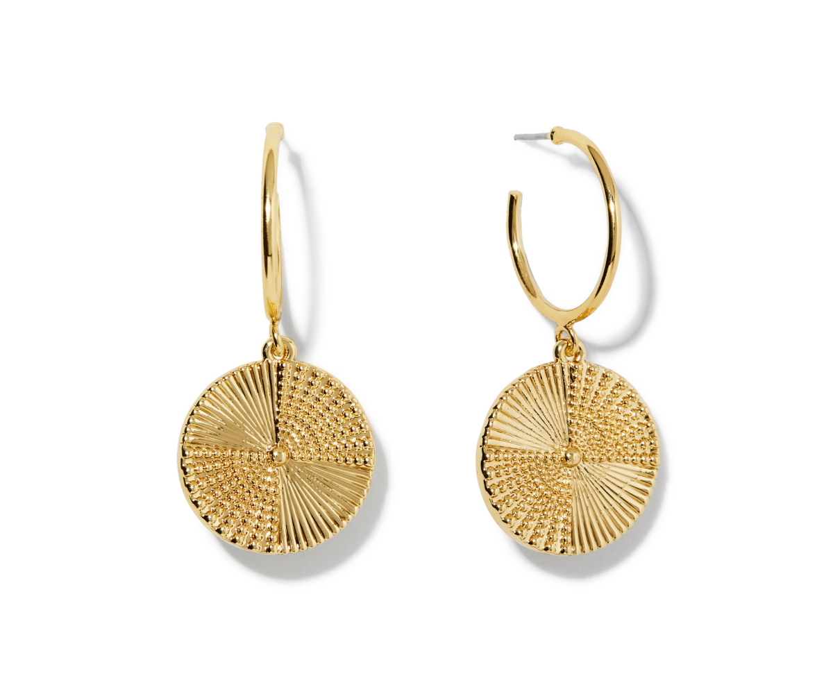ANA LUISA GOLD COIN HOOPS
