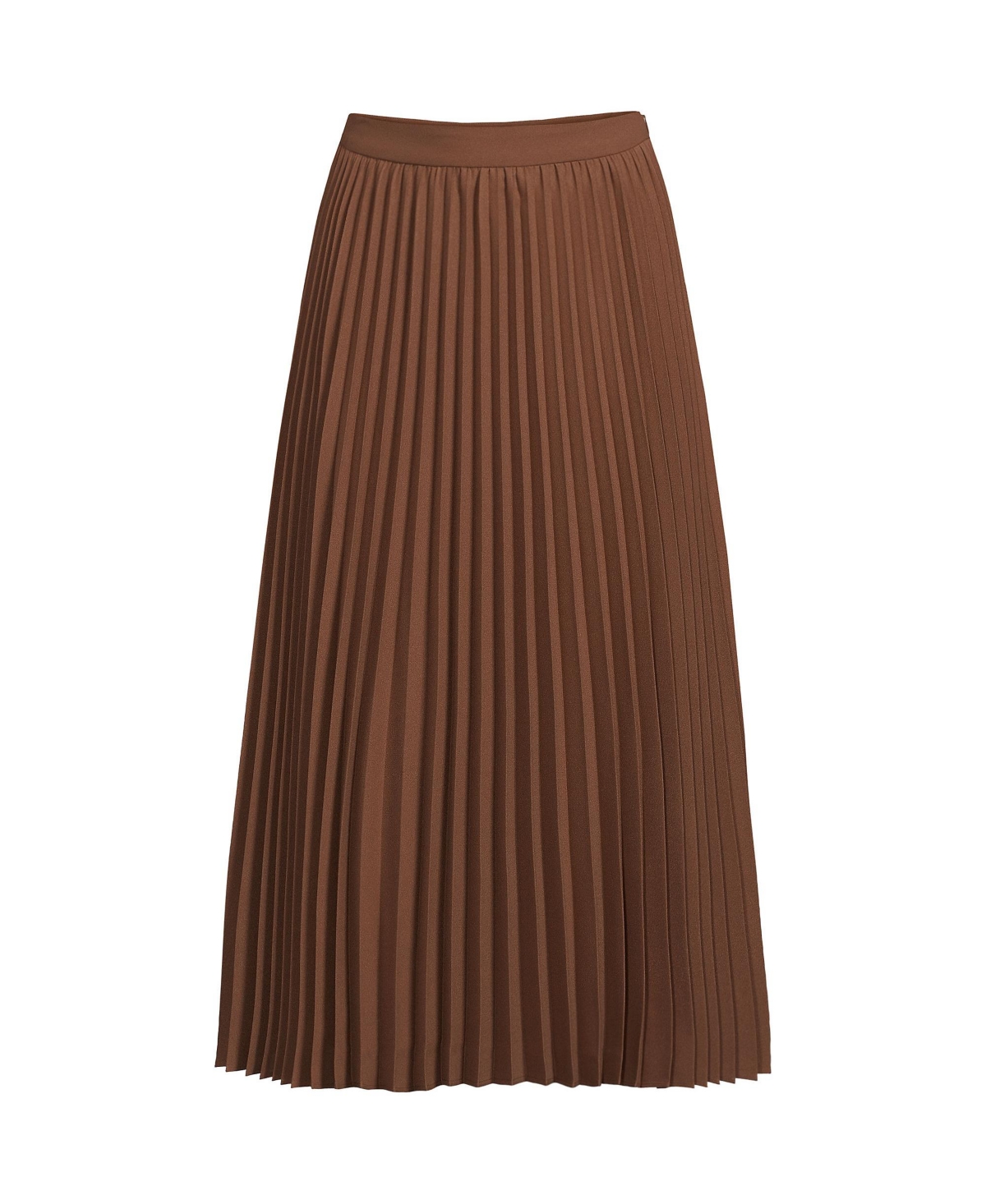 Women's Poly Crepe Pleated Midi Skirt - Allspice