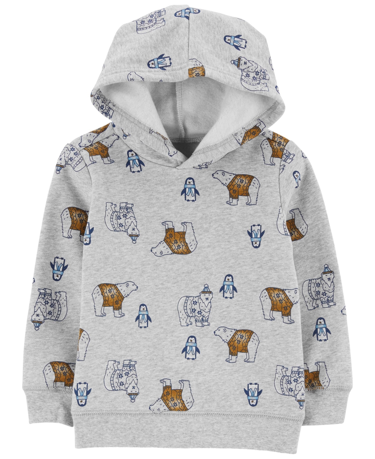 Carter's Babies' Toddler Boys Polar Bear Pullover Hoodie In Gray