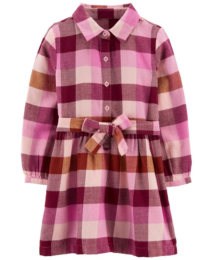 Carter s Toddler Girls Plaid Cotton Flannel Shirt Dress Macy s