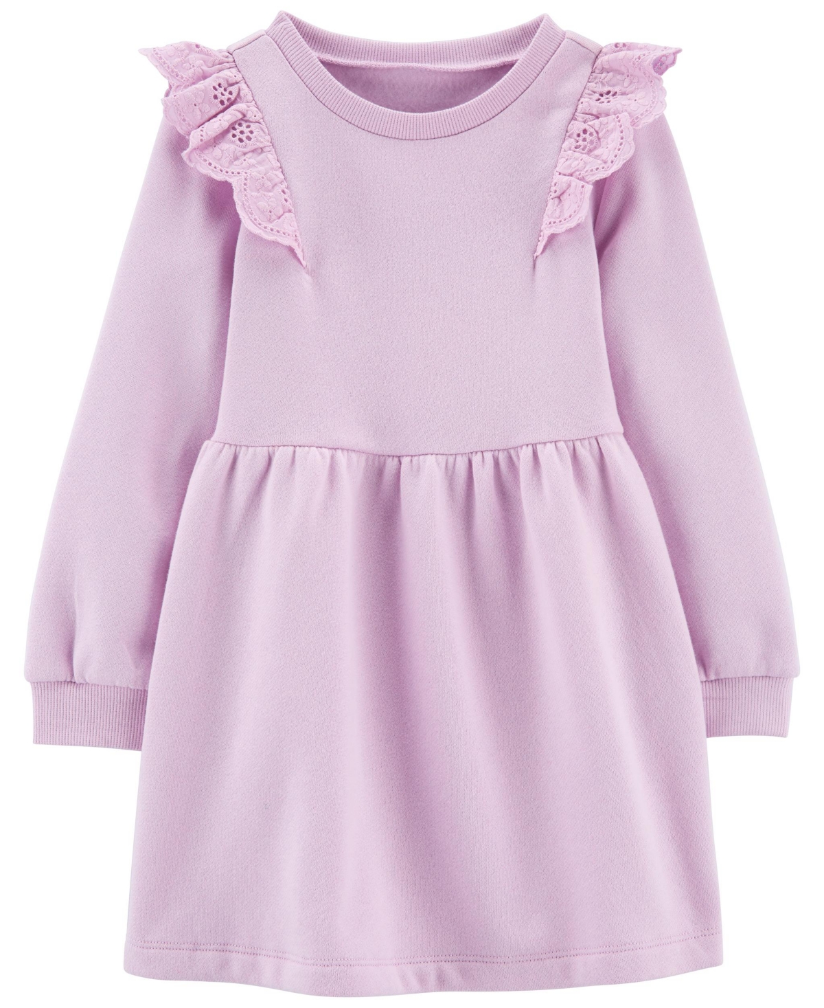 Shop Carter's Toddler Girls Long Sleeve Fleece Dress In Purple