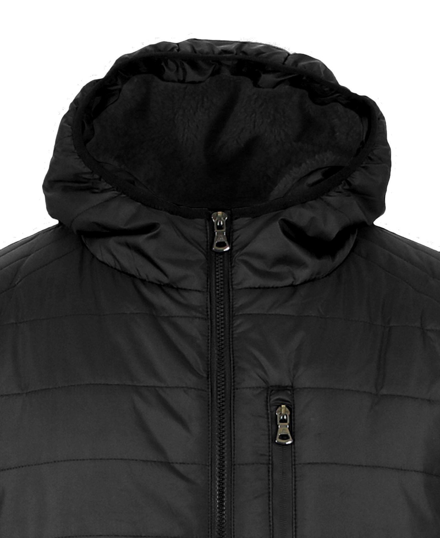 Мужская куртка Spire By Galaxy Sherpa Lined Hooded Puffer, цвет: Чёрный — фото 3