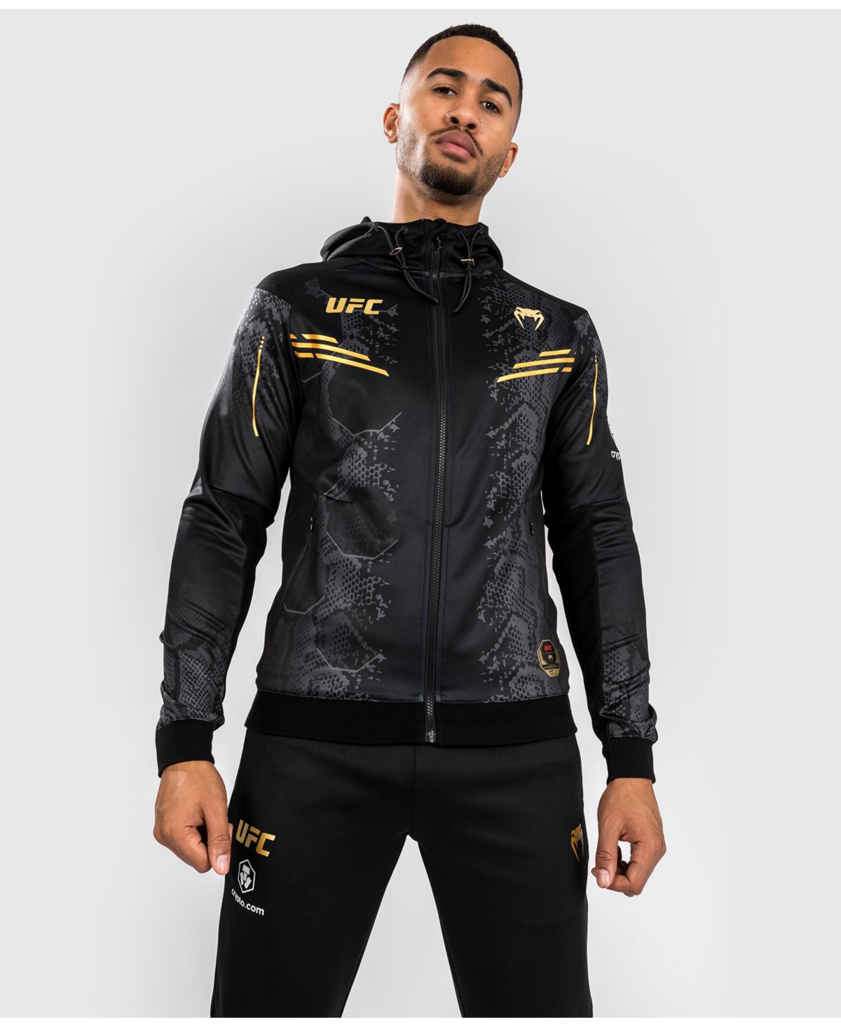 Venum Men's Ufc Adrenaline Authentic Fight Night Walkout Hoodie -gold-tone