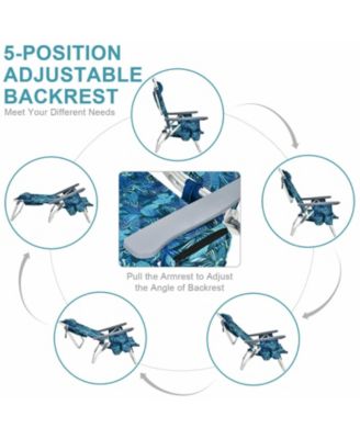 2 Pieces Folding Backpack Beach Chair with Pillow