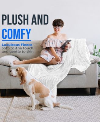 Cut Plush Lightweight Super Soft Luxury Bed Throw, 50" x 60"